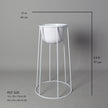 Nura White Raised Metal Pot Planter 2.5’