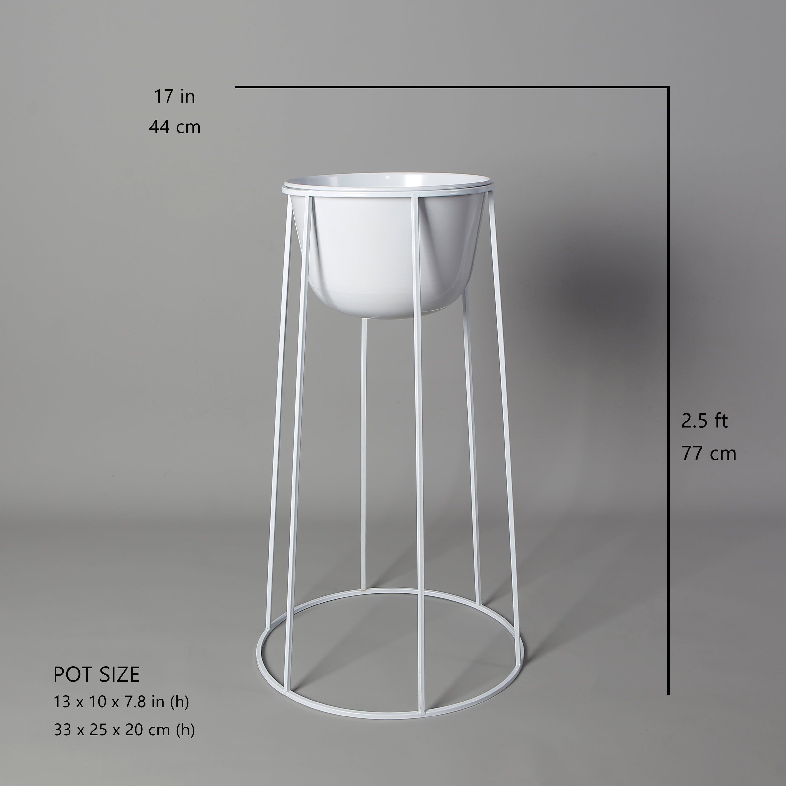 Nura White Raised Metal Pot Planter 2.5’