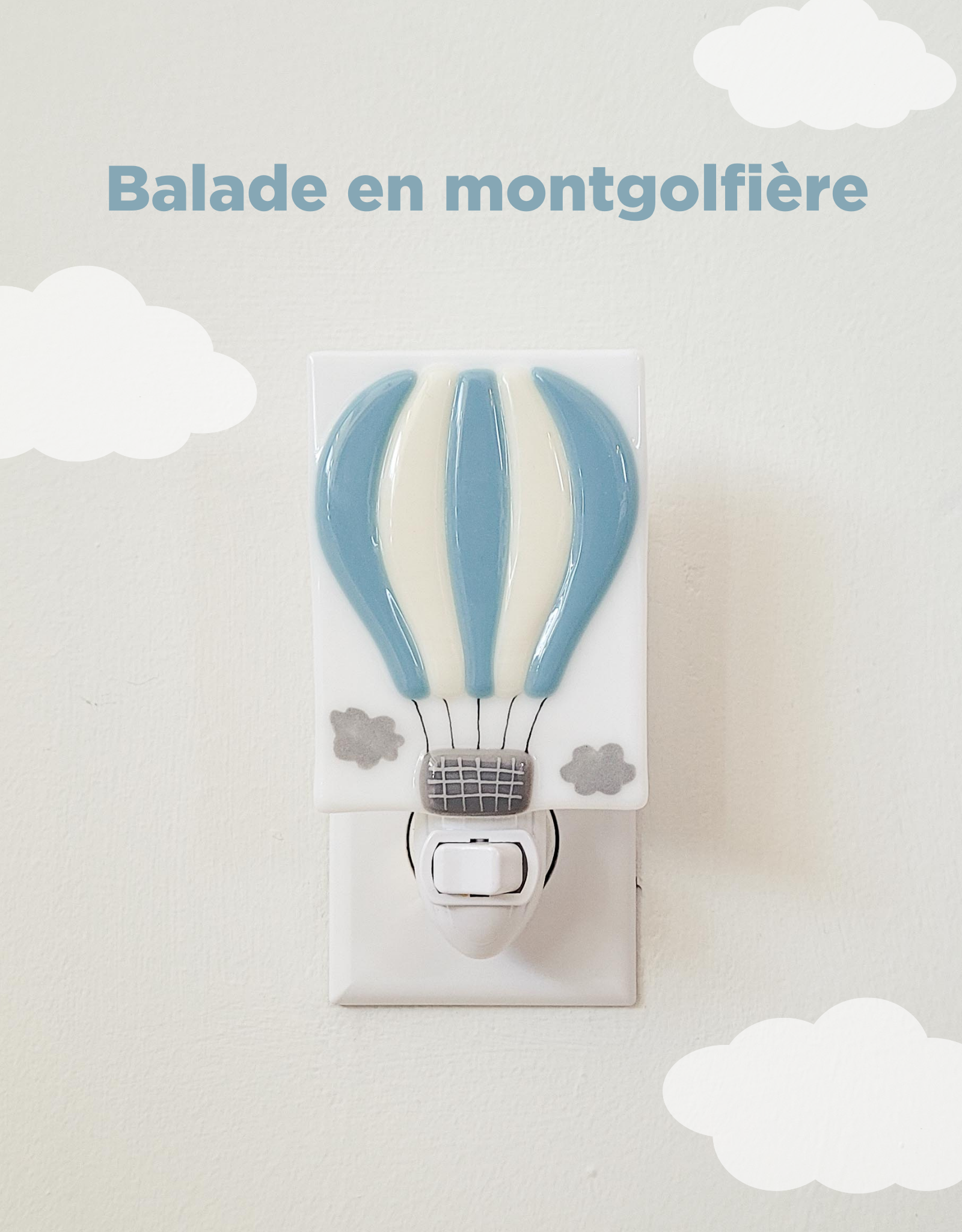 Night Light - Hot Air Balloon Ride - Alpine blue - Veille sur toi