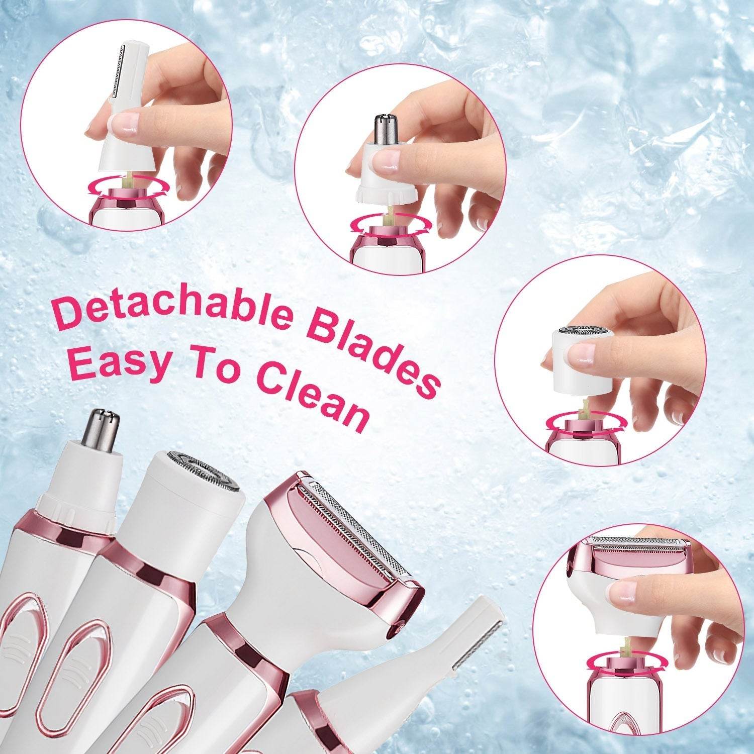 4 in 1 Painless Women Electric Hair Shaver trimmer for women