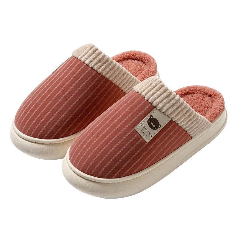 Striped Slippers – Non-Slip Warm Wear-Resistant Footwear