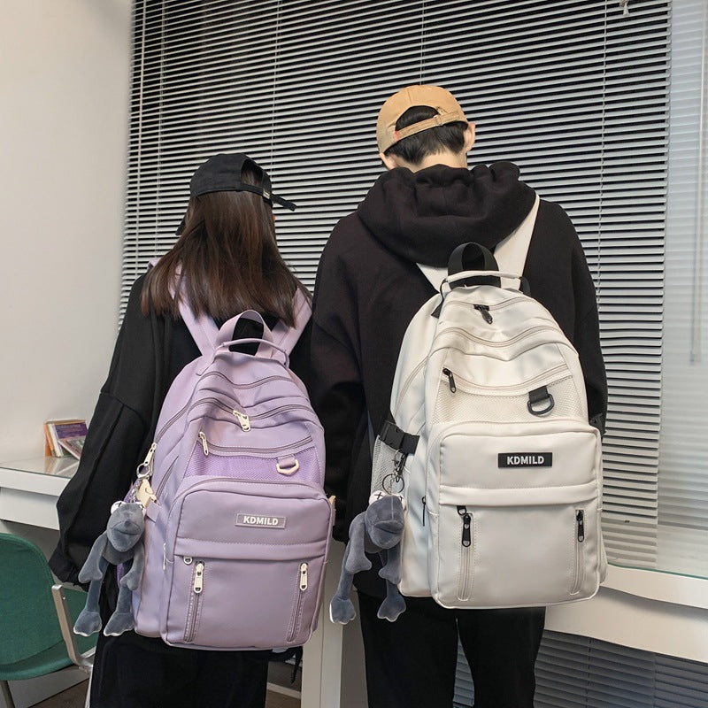 Large Capacity Multi-Layer School Backpack – White, Red, Purple, Black, Khaki