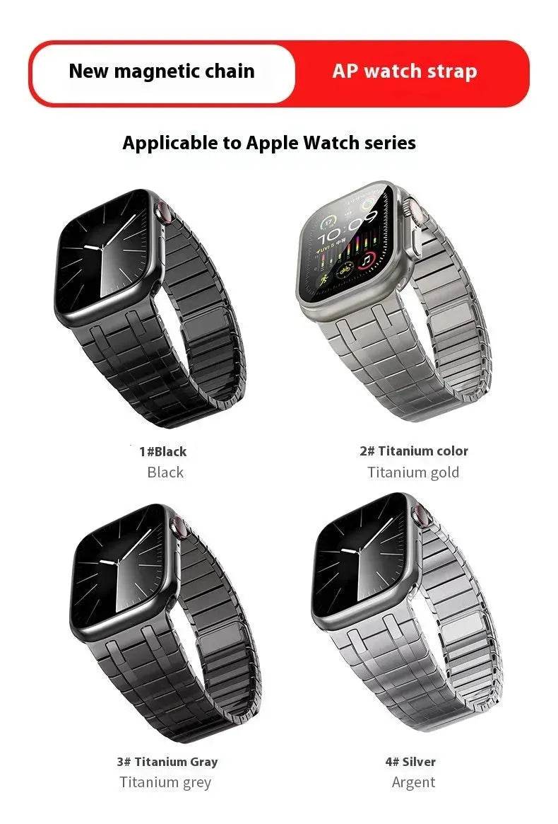 Replaceable Magnetic Metai Chain Watch Strap Suitable for iwatch