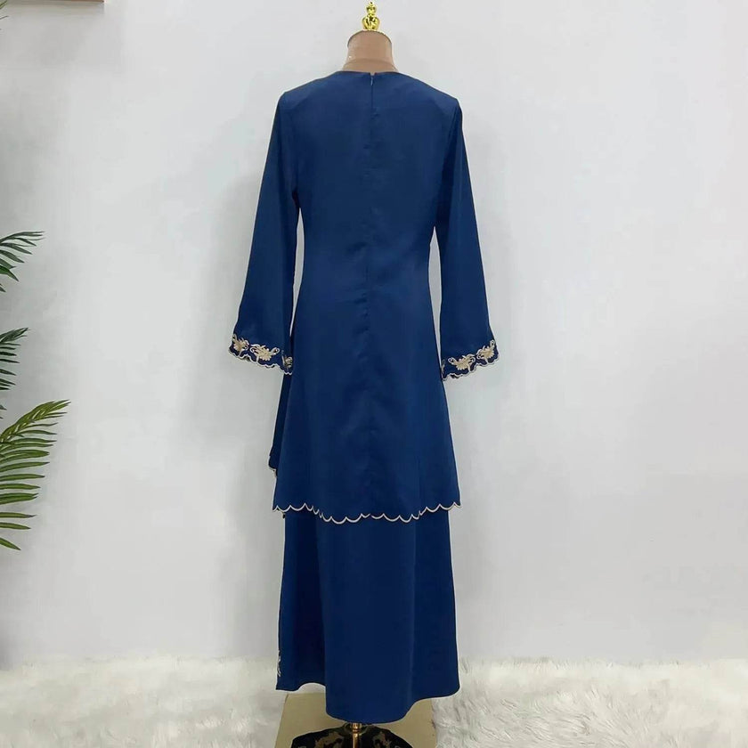 Exquisite Embroidered Middle East Abaya Skirt Suit Arab2 piece set