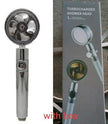 Shower Head Water Saving Flow 360 Degrees Rotating With Small Fan ABS Rain High Pressure Spray Nozzle Bathroom Accessories