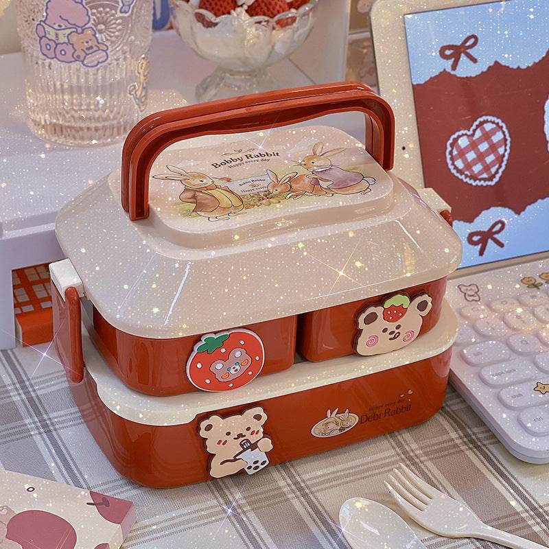 Cute Cartoon Multi-tiered  Kids Bento Lunch Box
