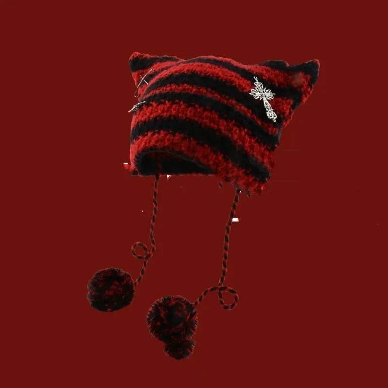 Breathable Windproof Cute Thermal Head Cover Woolen Cap beanies
