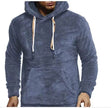 Autumn Winter Drawstring Fleece Hoodie Pullover for men
