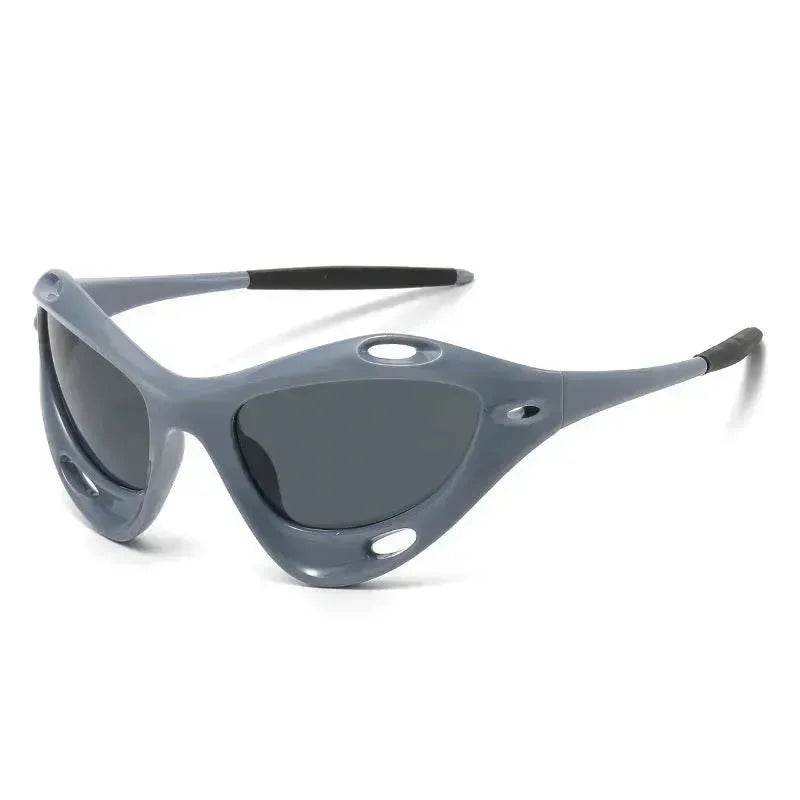 Fashion Large Frame Cat Eye Personality Hollow Out Cycling Sunglasses for Men