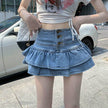 Hot Girl Pure Mini Denim Skirt Women's Summer Jeans Skirt