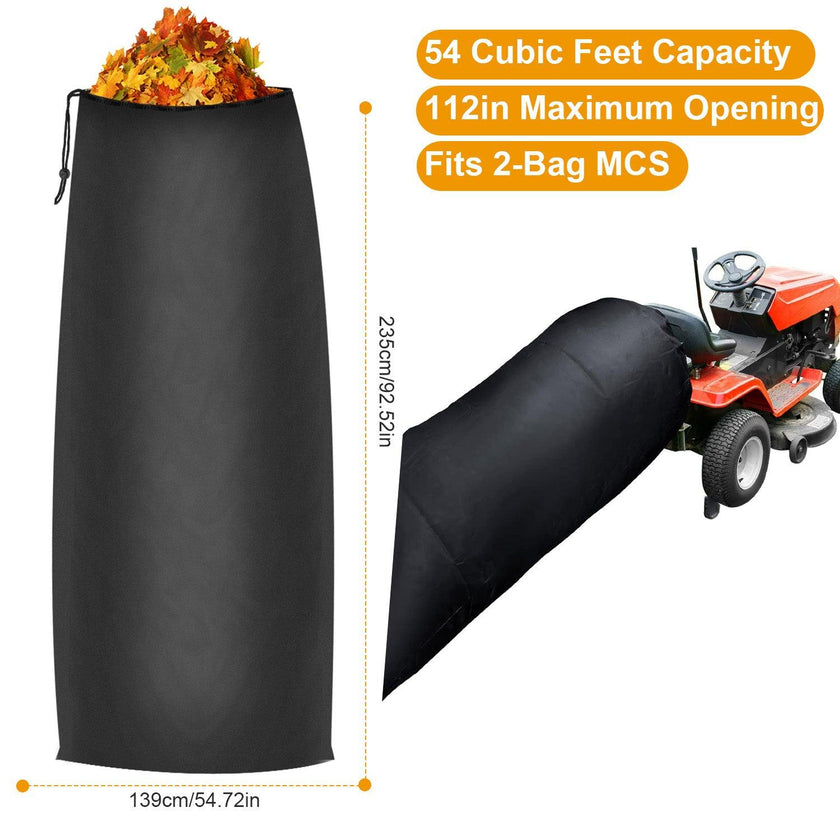 Lawn Tractor Leaf Bag For Riding Lawn Mower Reusable Big Capacity Mower Leaf Bag Black Grass Catcher Bag