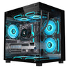 AY Seascape MINI Cube Gaming PC Case – Full Glass Panel, RGB, Water Cooling Ready