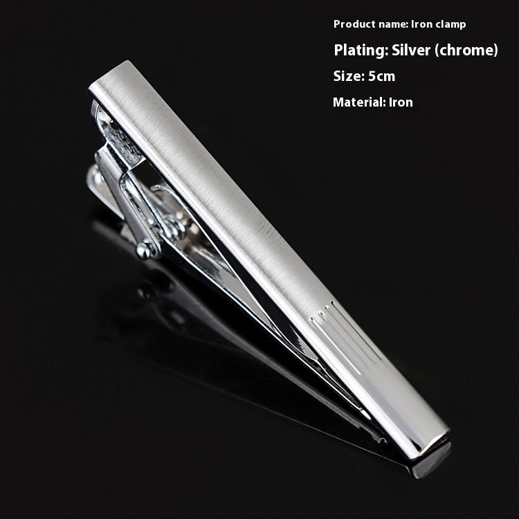Men's Silver Electroplated Tie Clip – 25 Line Pattern Styles, 5cm Flat Head Business Tie Bar | Canada & USA
