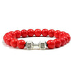 Turquoise Energy Gun Black Electroplated Alloy Beaded Bracelet