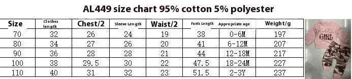Two piece for girls Long Sleeve Sweater Camouflage Trousers Suit for girls