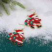 Personalized Cute Santa Claus Earrings With Colorful Rhinestones Ins Fashion Christmas Earrings For Women Jewelry