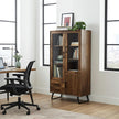 Armoire Arezzo en bois de manguier portes vitrées