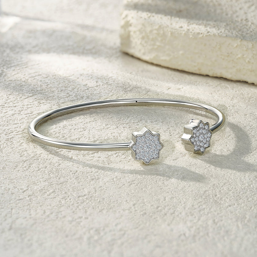 Moissanite Minimalist Platinum Bracelet – S925 Silver & GRA Certified