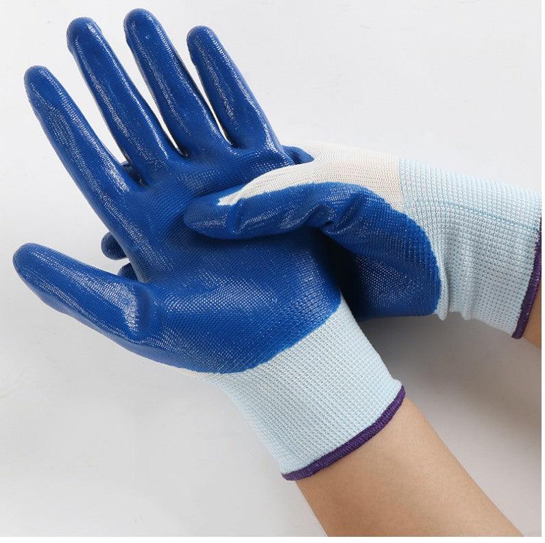 Nitrile Impregnated Work Gloves – Oil-Resistant Anti-Slip 13-Needle Nylon Gloves for Precision & Logistics