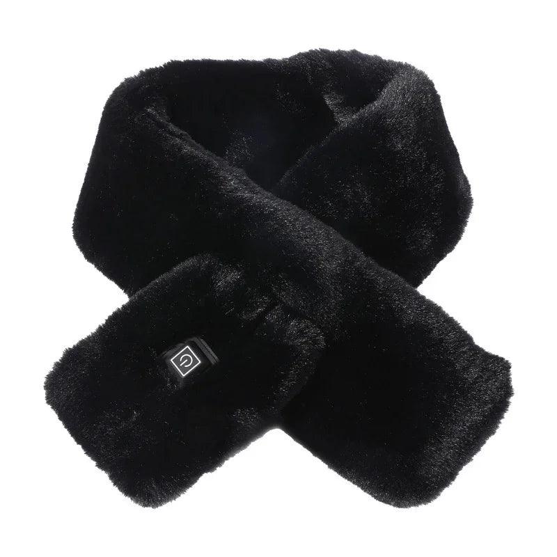 Smart USB Electric Heated fluffy Plush Winter Shawl Neck Wrap Pain Relief Neck Scarf