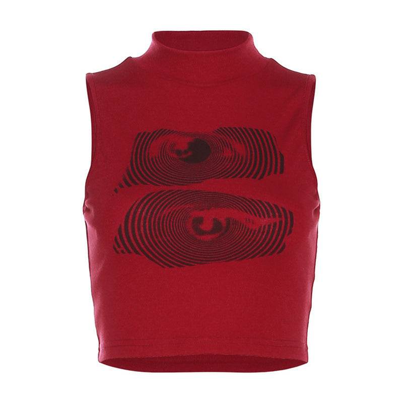 Summer New Women's Clothing Street Letters Printed Cropped Tank Top Women