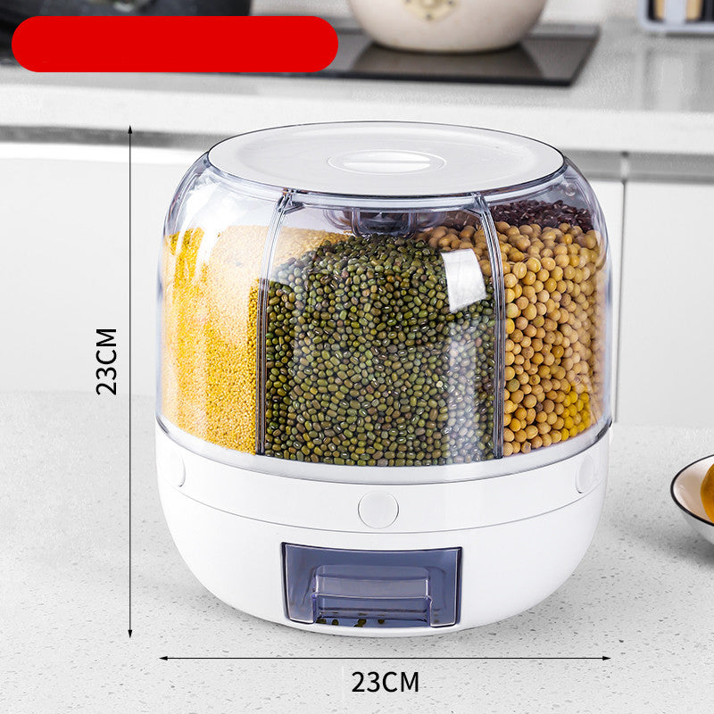 360° Rotating Rice & Grain Storage Container – Sealed Cereal Dispenser with Moisture-Proof Design