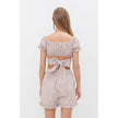 Ruffled Gingham Shorts With Tie