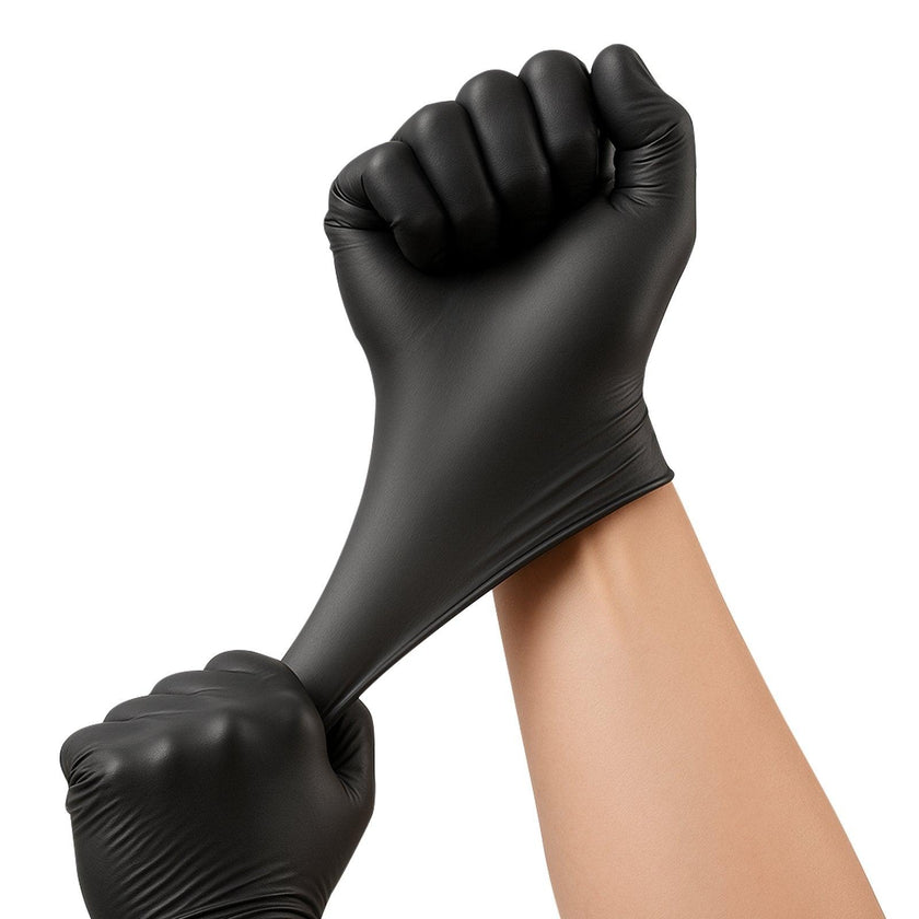 4.5mil Black Nitrile Disposable Gloves 100 Count – Latex-Free Powder-Free Heavy-Duty Gloves Size L