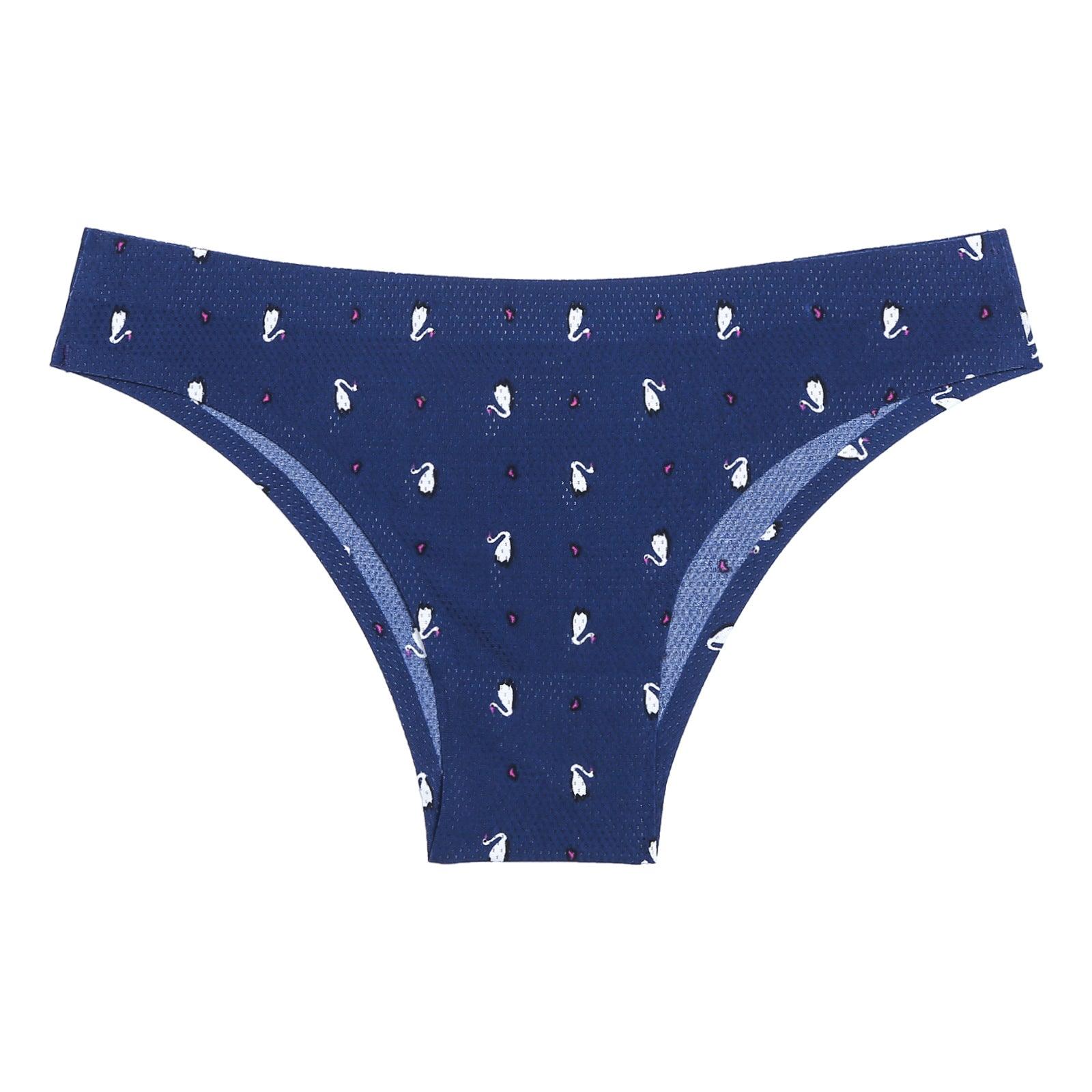 Women's Seamless Floral Print Low-Waist Briefs No-Trace Breathable