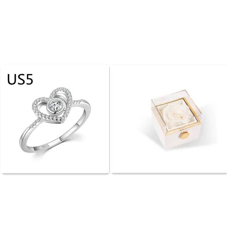 Fashion Acrylic Rotating  Valentine  Rose Jewelry gift  Box