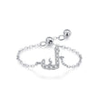 S925 Sterling Silver Niche Style Arabic Letters Pull-out Chain All-match Stackable