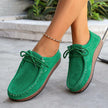 Women's Suede Lace-Up Flat Casual Loafers
