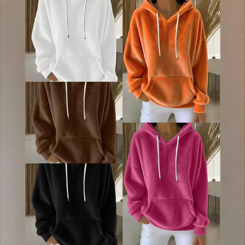 Womens Sweatshirt Elegant Commuting Style Pullover with Lace-Up Design