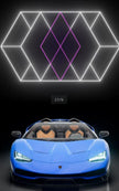 480W Honeycomb LED Car Detailing Station Light 2.4x4.8m 50000H Car Wash Shop Bay Light