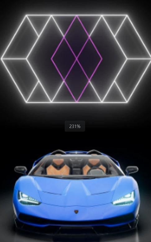 480W Honeycomb LED Car Detailing Station Light 2.4x4.8m 50000H Car Wash Shop Bay Light