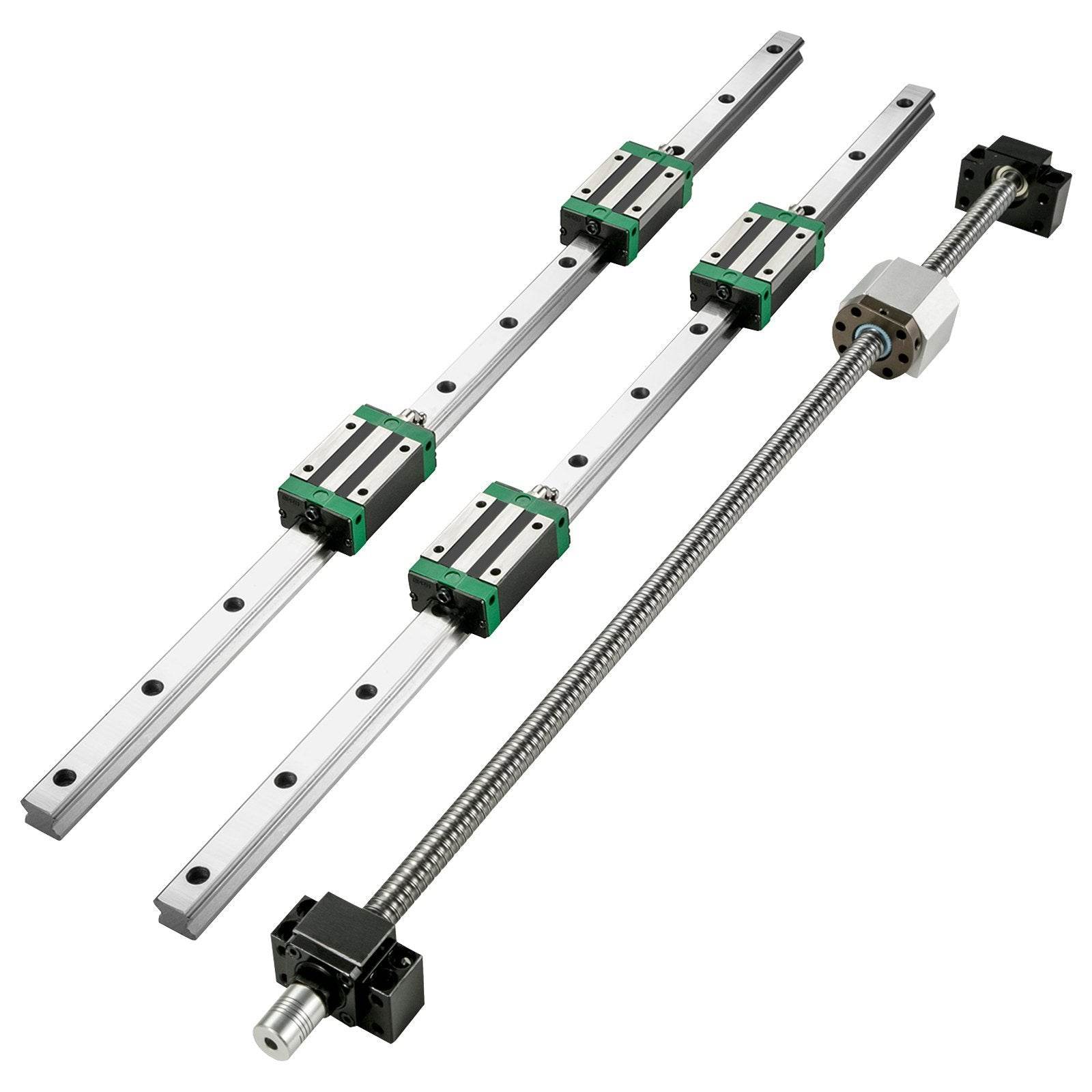 1Pcs RM1605-1000mm Ballscrew With BF12 BK12 Kit, Coupling, Slide Blocks Linear Guide Rail Set For DIY CNC Routers Lathes Mills