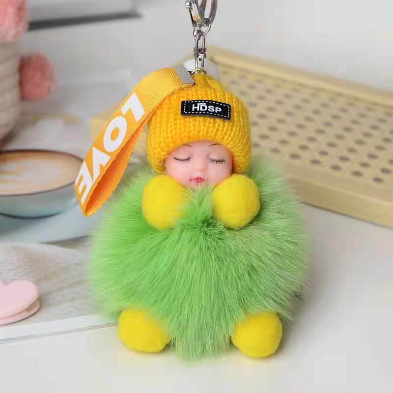 Cute Sleeping Doll Plush Doll Keychain Pendant Backpack Handbag Wallet Accessories