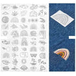 50pcs Water Soluble Stick and Stitch Embroidery Patterns stickers for Clothes