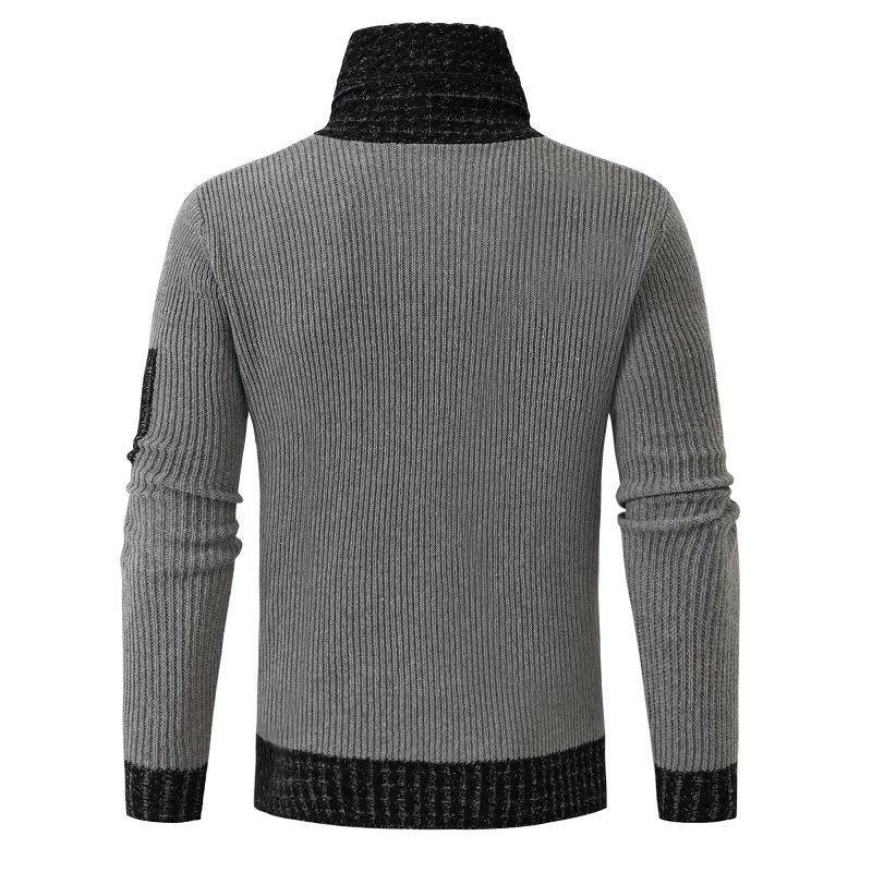 coofandy turtleneck - Independent Station Casual Slim Knit Pullover Long-sleeved Scarf Collar Sweater Men's