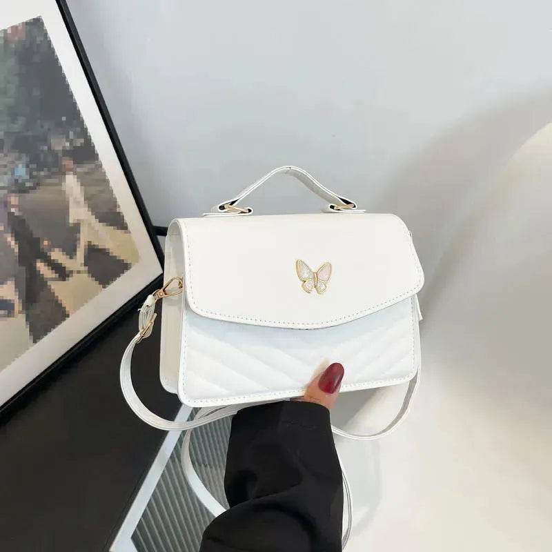 Ladies Leather Square Shaped Flap Quilted Crossbody bag for women