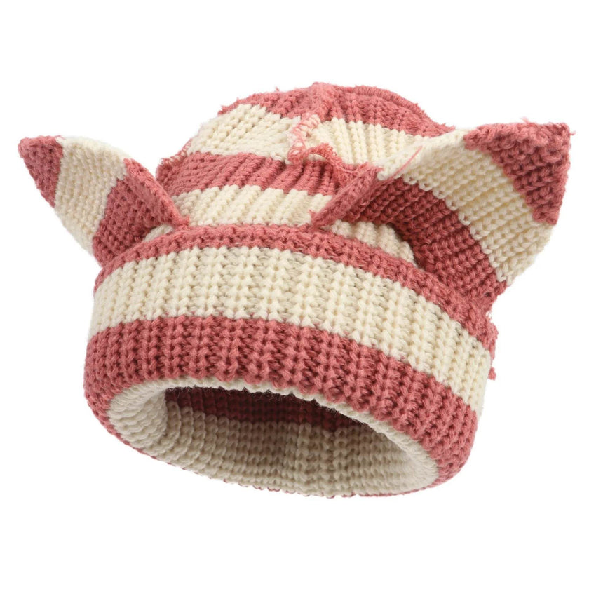 Devil Ears Thickened All Acrylic Knitted Beanie Hat