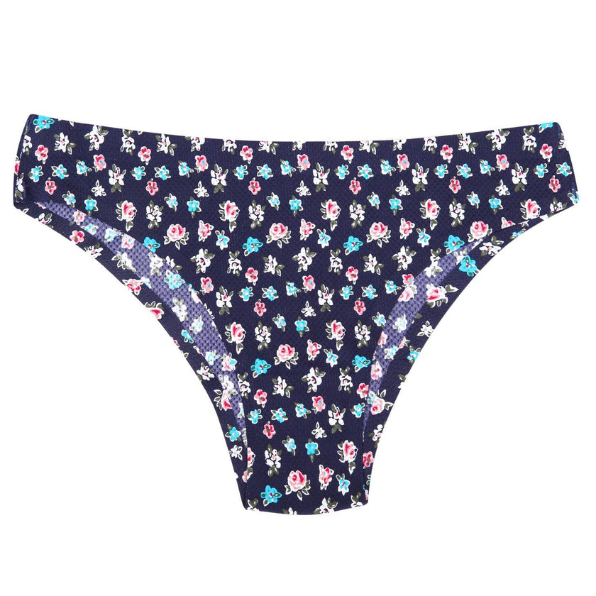 Women's Seamless Floral Print Low-Waist Briefs No-Trace Breathable