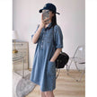 Women's Lapel Breasted Straight-leg Denim Dress