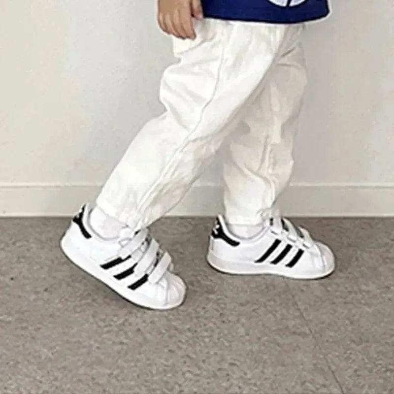 Children's Neutral New Simple Fashion Easy To Match Elastic Waist Casual Denim Trousers for kids