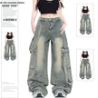 Retro Street style Oversized Baggy Cargo Jeans Pant Women