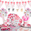 Dog Paw Party Tableware Set – Birthday Plates, Cups, Cutlery & Decorations