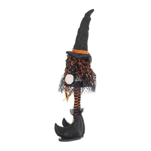 8.3x5x24 Fabric Standing Gnome W Orange Banner  Spring Body, For Halloween Decor