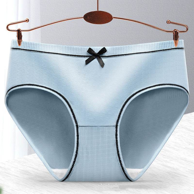 Women's Fashion Casual Threaded Mid-rise Shorts underpant 8pcs