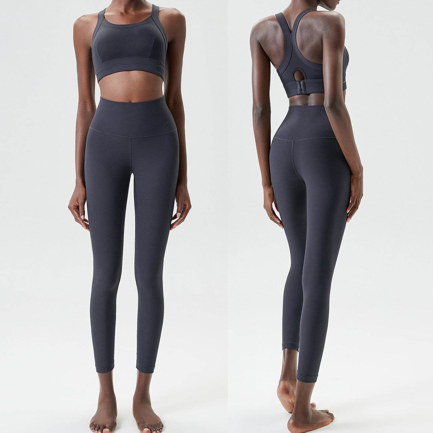 2pcs set Yoga Clothes Sleeveless Crop Workout top and Gym Leggings