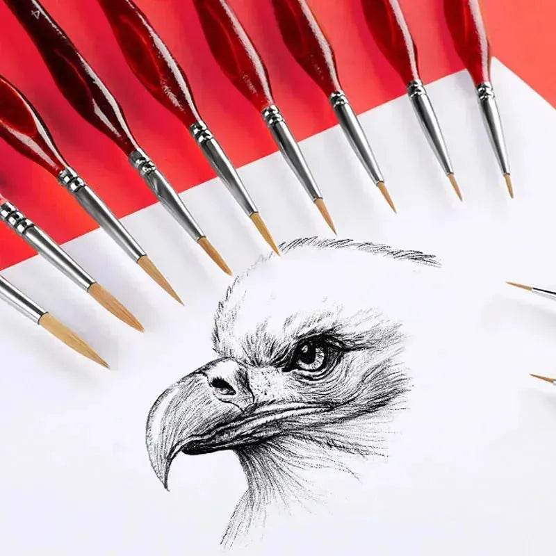Gouache Oil Painting Watercolor Hand-painted Crochet Pen Paint Brush Miniature and Micro Detail Paint Brush, Triangular Grip Handles Art Brushes For  Acrylic Painting